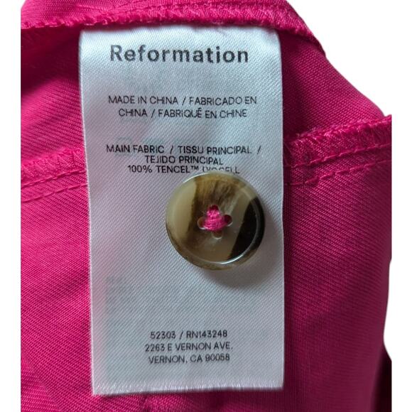 Reformation Mason Pant Trouser Pink Wide Leg 4 - Picture 4 of 5
